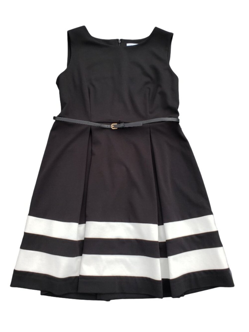 Calvin Klein Black & White Fit & Flare Dress Size 14